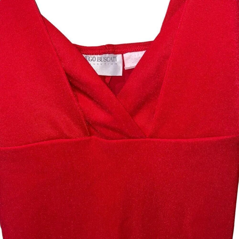 Hugo Buscati Collection Red Form-fitting Cocktail Dress - Size Medium - Picture 3 of 9